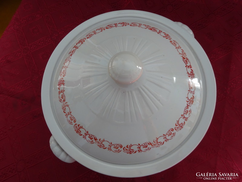 North Korean porcelain soup bowl, kept in a display case, brown pattern. He has!
