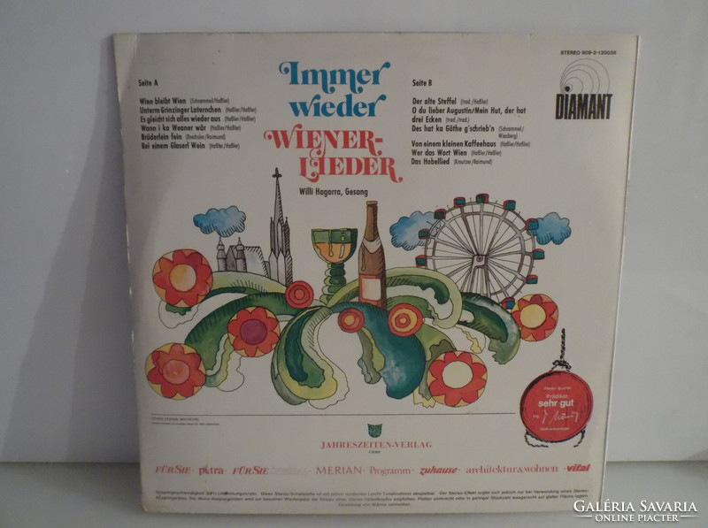 Record - vinyl - West German immer wieder wiener lieder - novel condition