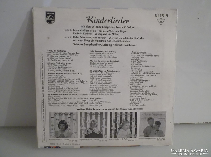 Record - vinyl - West German - singles - kinderleider - novel condition