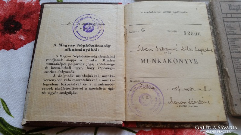 Antique identity card, work book, trade union book for sale!
