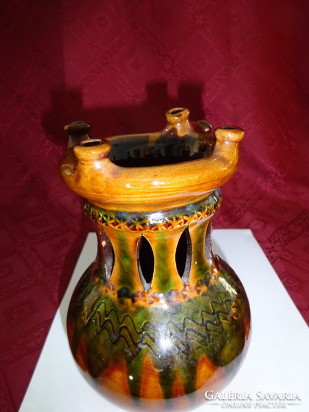 Hungarian ceramic antique bait jug, juried, height 17 cm. He has!