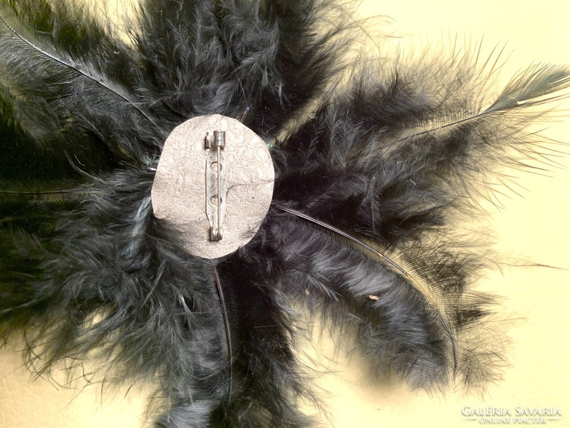 Retro strucctollas nagy bross, kitűző tenyésztett gyönggyel 15 cm
