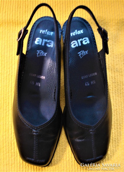 ARA RELAX fekete bőr hátul nyitott cipő (37-es)