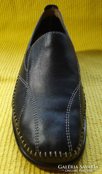 Confort line Italian black leather moccasin shoes (size 37)