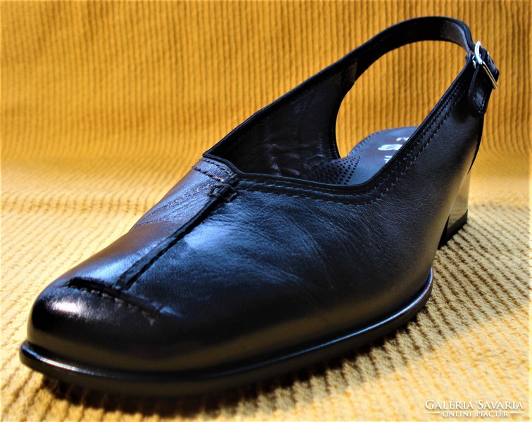 ARA RELAX fekete bőr hátul nyitott cipő (37-es)