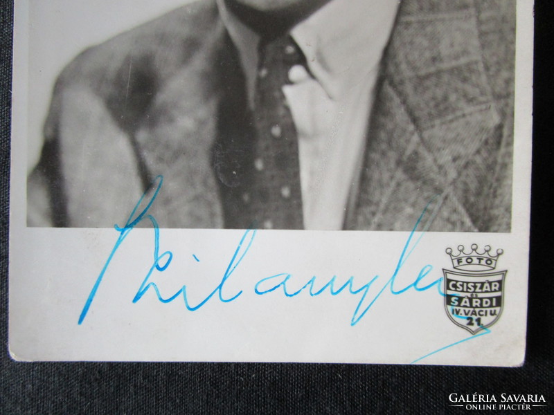 Autograph signed 1939 photo photo László Szilassi actor, old Hungarian film star