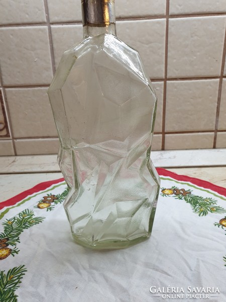 Sziklakő hatású gyönyörű üveg röviditalos palack 7 dl (14/d)