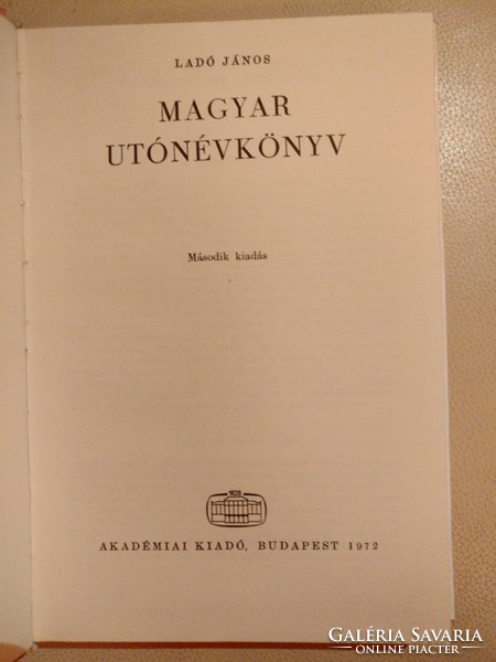 Ladó János: Magyar utónévkönyv  1972