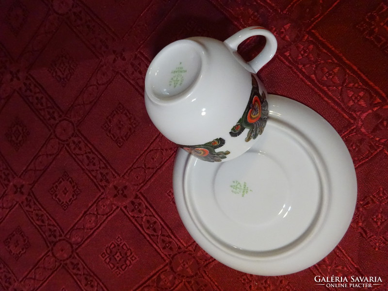 Hölóháza porcelain, coffee cup with Pannonker inscription + coaster. He has!