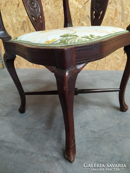 Antique Chinese Asian furniture upholstered wooden triangular special decorative carved corner chair
