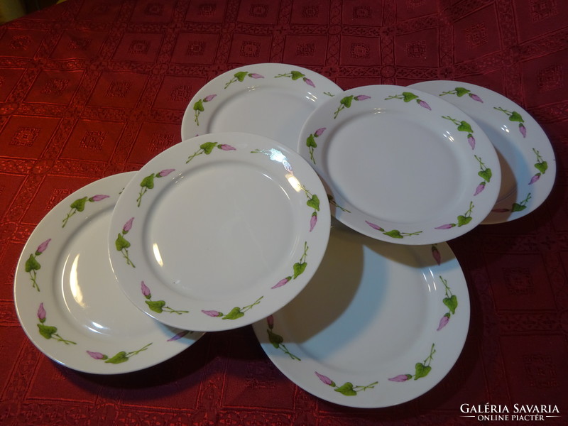 Lowland porcelain small plate with rosebud pattern, six pieces for sale. He has!