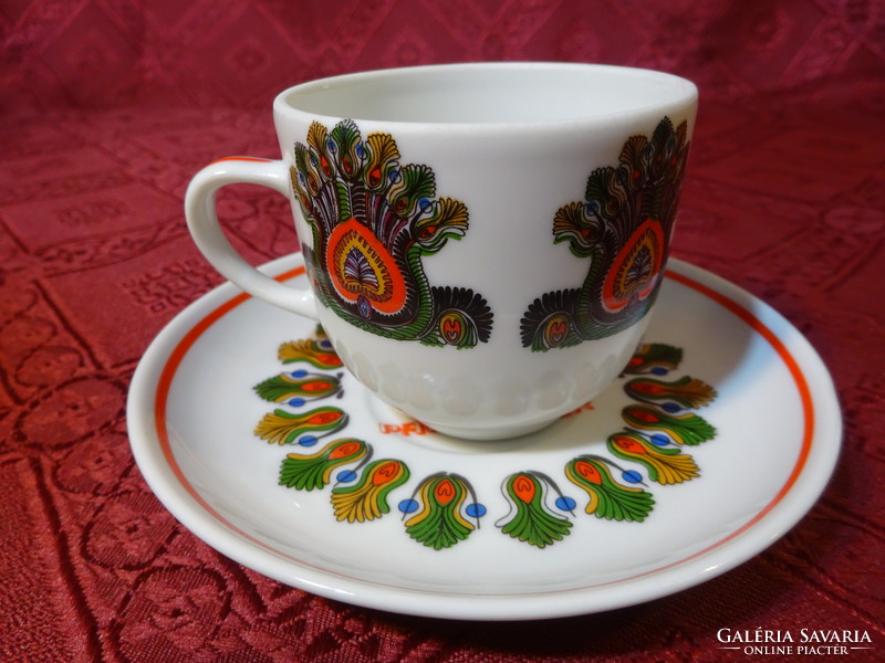 Hölóháza porcelain, coffee cup with Pannonker inscription + coaster. He has!