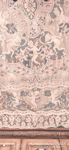 Gyönyörű antik csipkés angyalkás ágyterítő ágytakaró függöny 255*220 cm