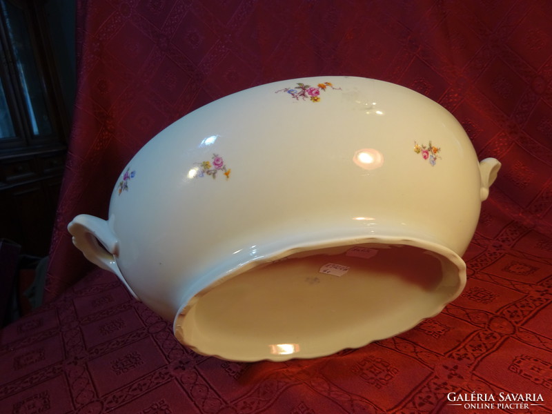 Zsolnay porcelain, antique, soup bowl with shield seal. Length: 33 cm. He has!