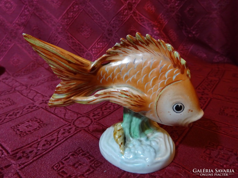 Kőbánya porcelain statue, fish-shaped, length 11 cm. He has! Jokai.