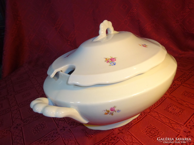 Zsolnay porcelain, antique, soup bowl with shield seal. Length: 33 cm. He has!