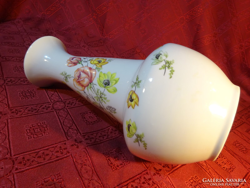 Kőbánya Hungarian porcelain, rose pattern vase, height 26.5 cm. He has!