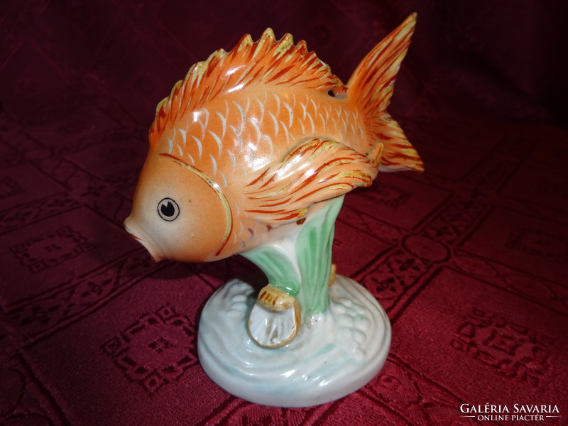 Kőbánya porcelain statue, fish-shaped, length 11 cm. He has! Jokai.