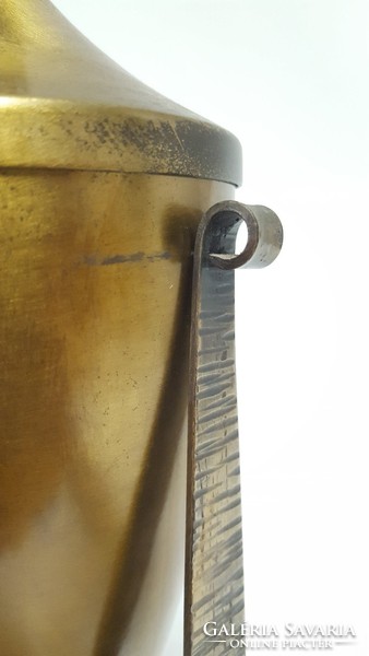 Iparművész kupa sárgaréz , kézikalapált retro dísztárgy , dísz pohár 1970 körül - 0948