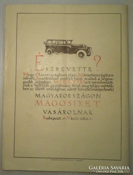 AUTÓ - a KMAC lapja. 1928 (Gróf Török Sándor)