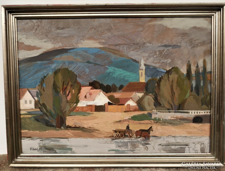 Váci András (1928 - ) Vízparton c. Képcsarnokos festménye EREDETI GARANCIÁVAL !
