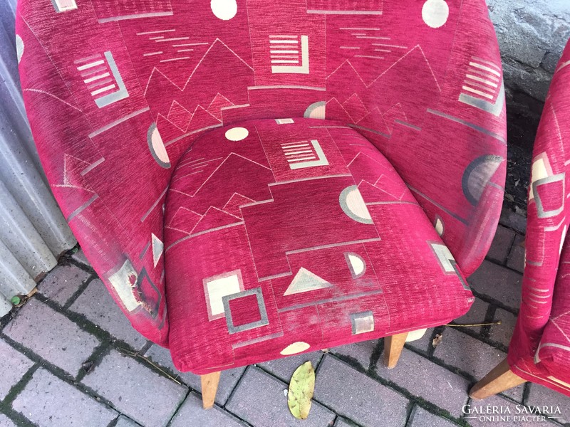 4pcs retro mid century armchair chair with new upholstery