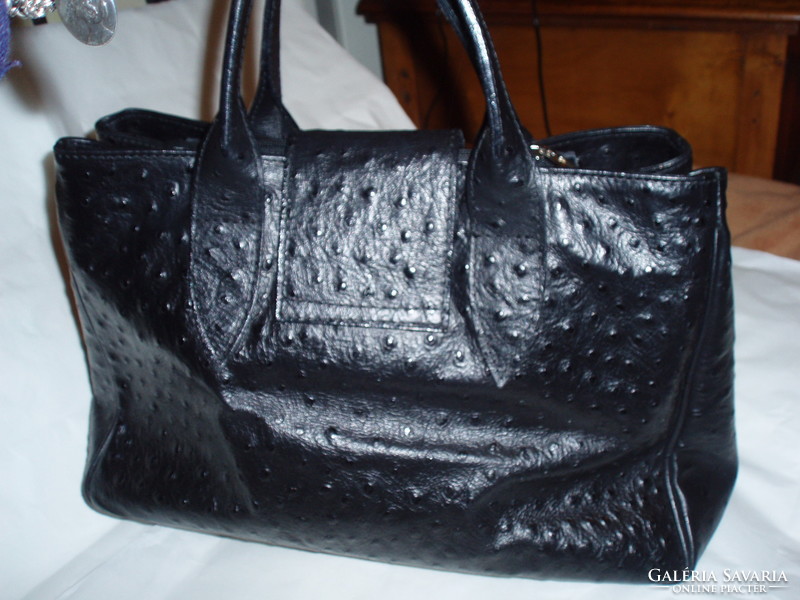 Vintage ostrich leather handbag