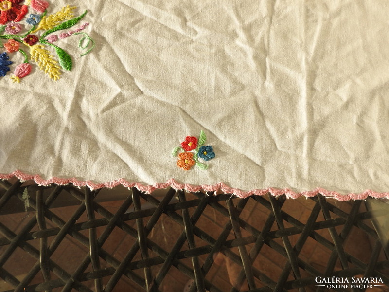 Hand-embroidered runner tablecloth