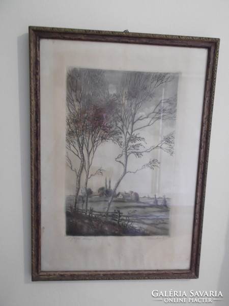 Etching from the first half of the last century for sale!