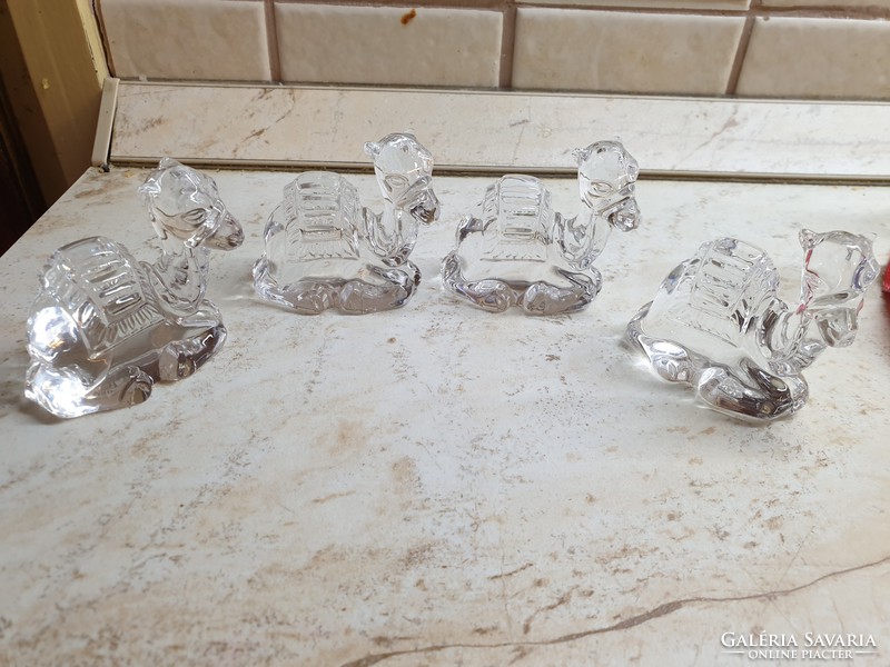 Lead crystal bunny camel, small sculpture 3 pieces for sale!