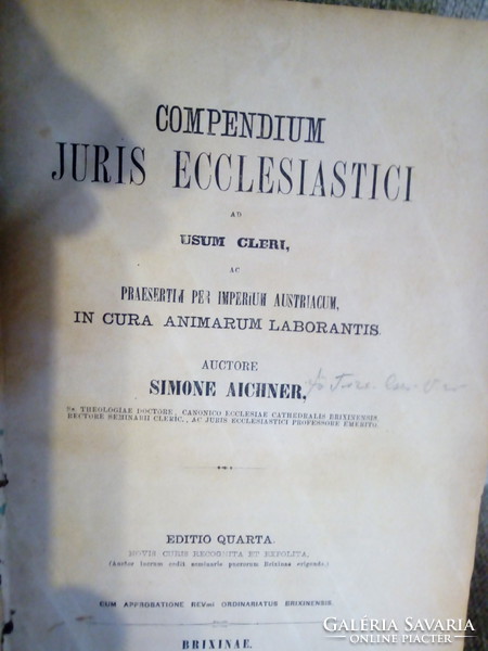 Simone Aichner: Compendium juris ecclesiastici ad usum cleri.. 1874