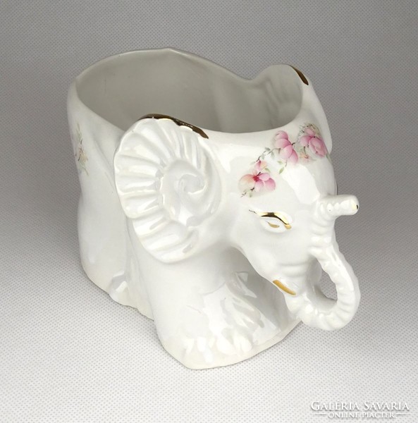 1C531 Jelzett elefánt alakú angol porcelán virágtartó kaspó