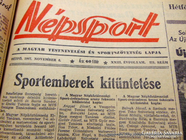 1967 november 6  /  Népsport  /  Nagyszerű ajándékötlet! Eredeti újság Ssz.:  17910