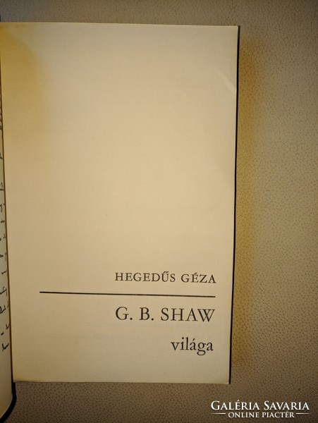 Hegedűs Géza: G. B. Shaw világa