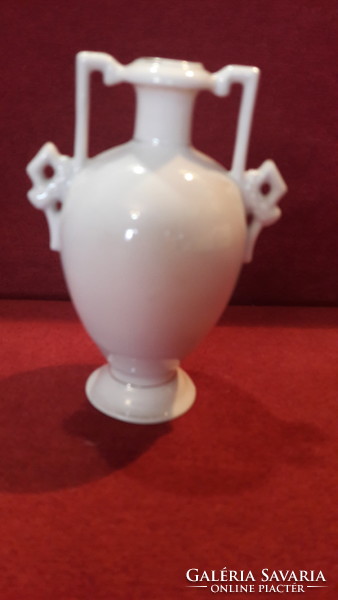 Régi allegórikus jelenetes, életképes porcelán amfóra, váza