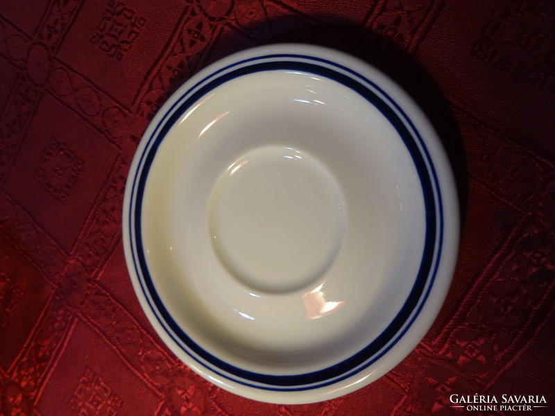 Alföldi porcelán, kék csíkos kávéscsésze alátét, átmérője 13 cm. Vanneki!