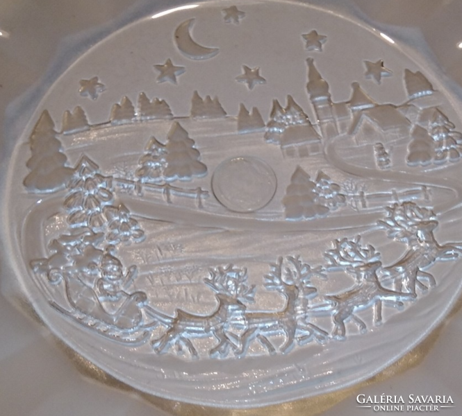 Christmas and Santa Claus are almost here! Waltherglas, German glass plate, serving bowl, decorative plate, centerpiece