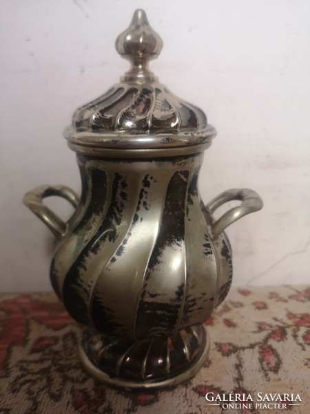 Neo rococo silver teapot sugar holder 950g twisted elegant shape gilded