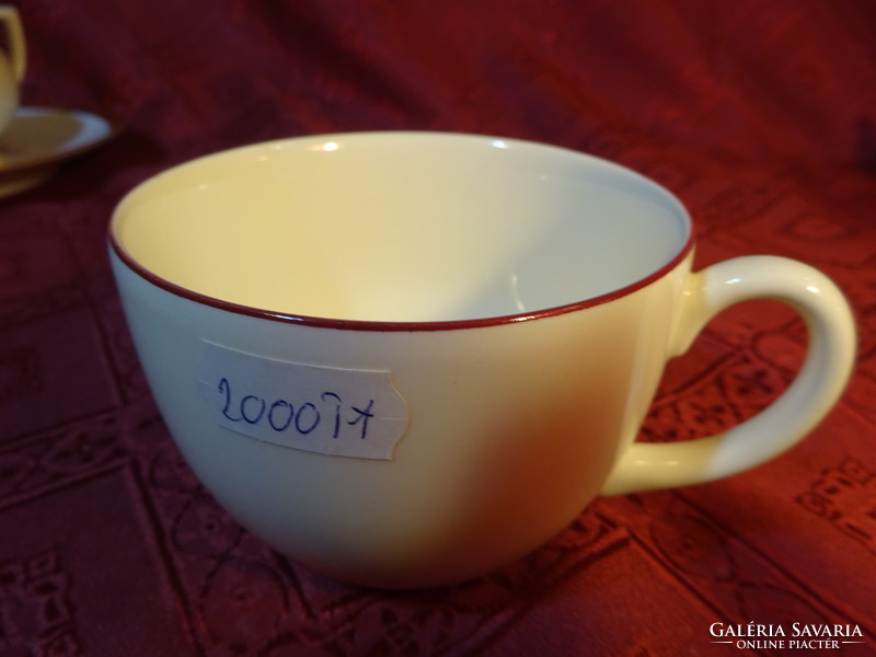 English porcelain teacup with brown border, top diameter 8.5 cm. He has!