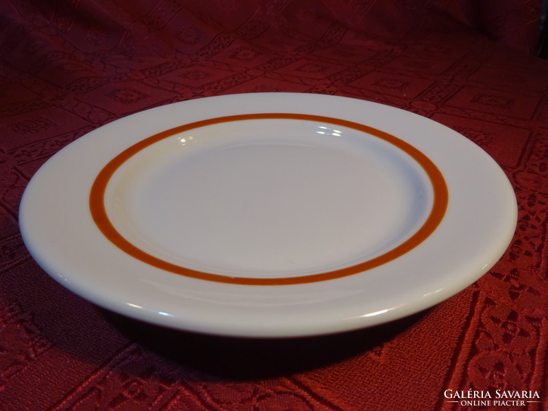 Alföldi porcelán, barna csíkos süteményes tányér, átmérője 17,5 cm. Vanneki!