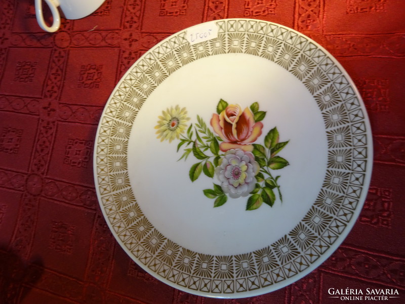 Bareuther Bavaria német porcelán reggeliző szett. Rózsás tányérral. Vanneki!