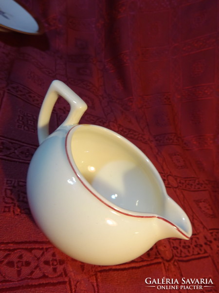 English porcelain milk spout with brown border, height 6.5 cm. He has!