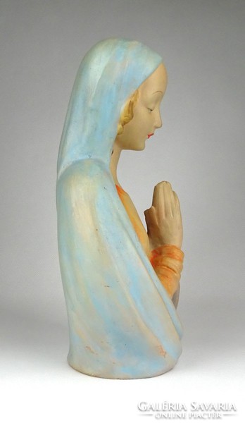 1C601 Régi festett kerámia Mária szobor 24.5 cm