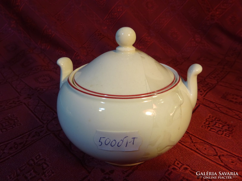 English porcelain sugar bowl with brown border, height 9 cm. He has!