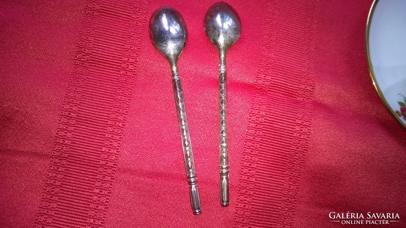 Pair of silver-plated, rare, beautifully shaped mocha spoons
