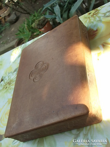 Retro-60s-70s taurus tannery- leather box-card box now with 