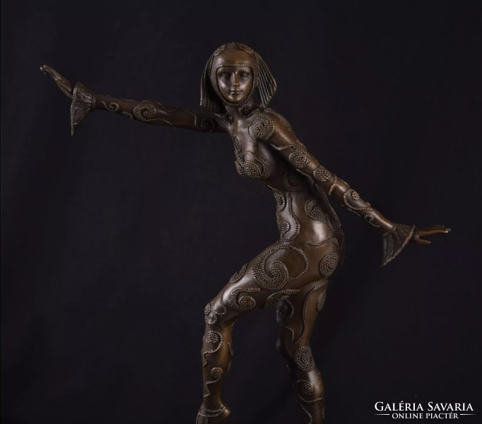 Táncoló hölgy - Art deco bronz szobor