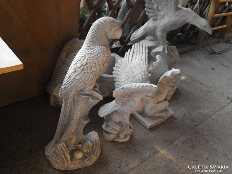 Unique pieces! 90Cm stone parrot sculpture fence gate column on garden oven ornament 35kg
