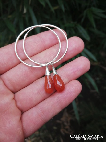 Silver and carnelian earrings