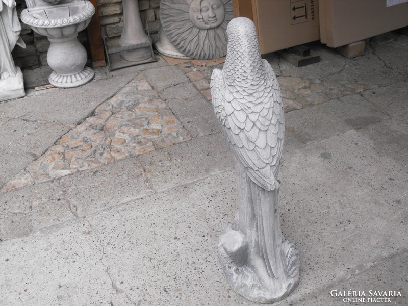 Unique pieces! 90Cm stone parrot sculpture fence gate column on garden oven ornament 35kg